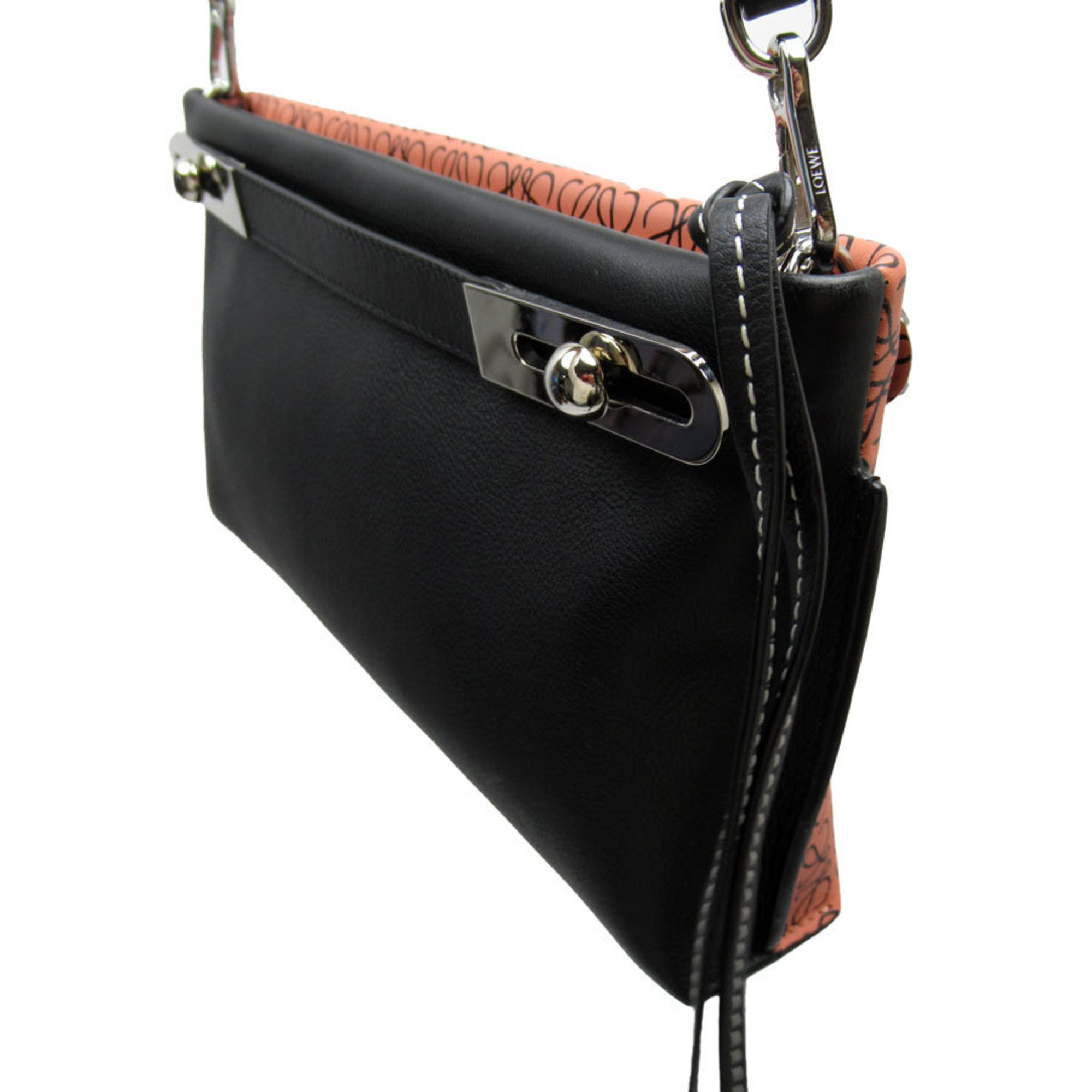 LOEWE Handbag Shoulder Bag Missy Small Leather Pink/Black Silver Women's w0122g