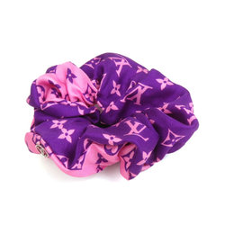 Louis Vuitton LOUIS VUITTON Scrunchie Monogram Silk Purple x Pink Women's MP3098 a0319