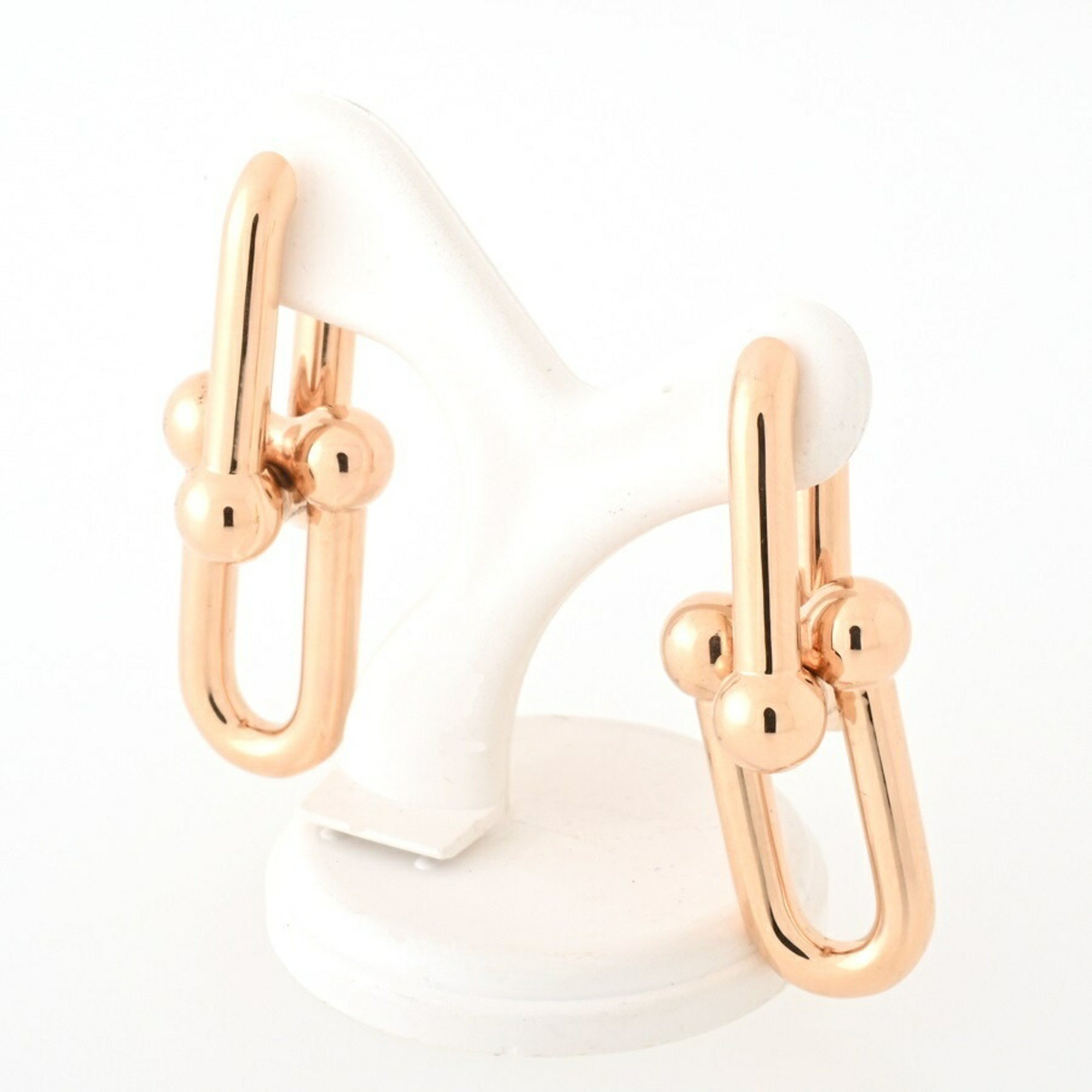 Tiffany Hardware Large Link Earrings K18PG