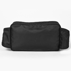 PRADA Plate Re-Nylon Waist Bag Nylon Saffiano Leather 2VL977 Black ITDA5LMDQQXE