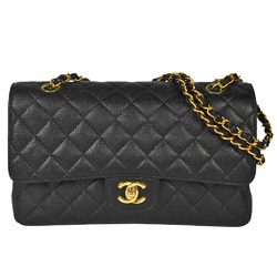 CHANEL Matelasse 25 Coco Mark Double Flap Chain Shoulder Bag Caviar Skin A01112 Black No. 5 (manufactured in 1998) IT1S65O0XX6A