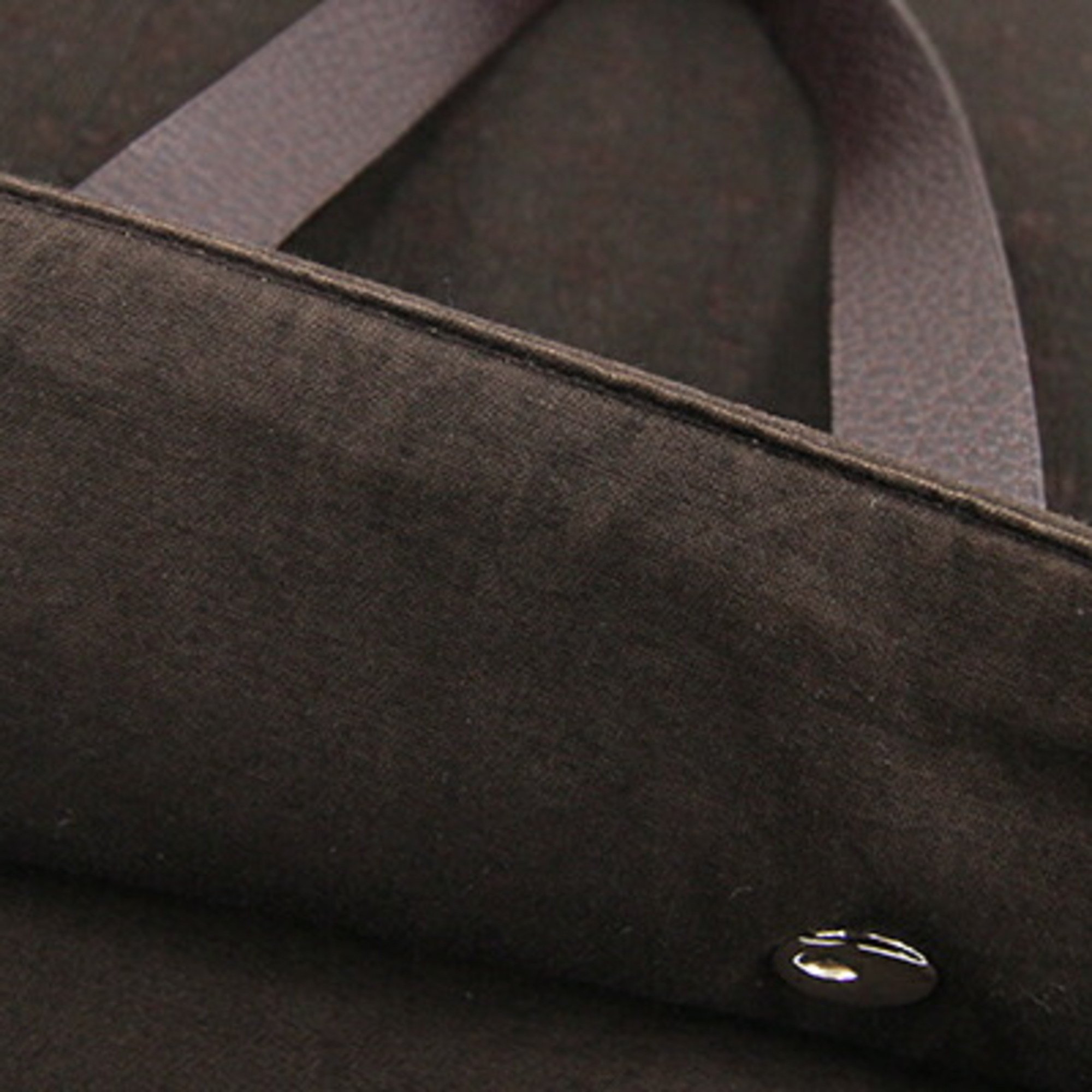 Hermes handbag Amedaba GM dark brown canvas leather tote bag for women and men HERMES