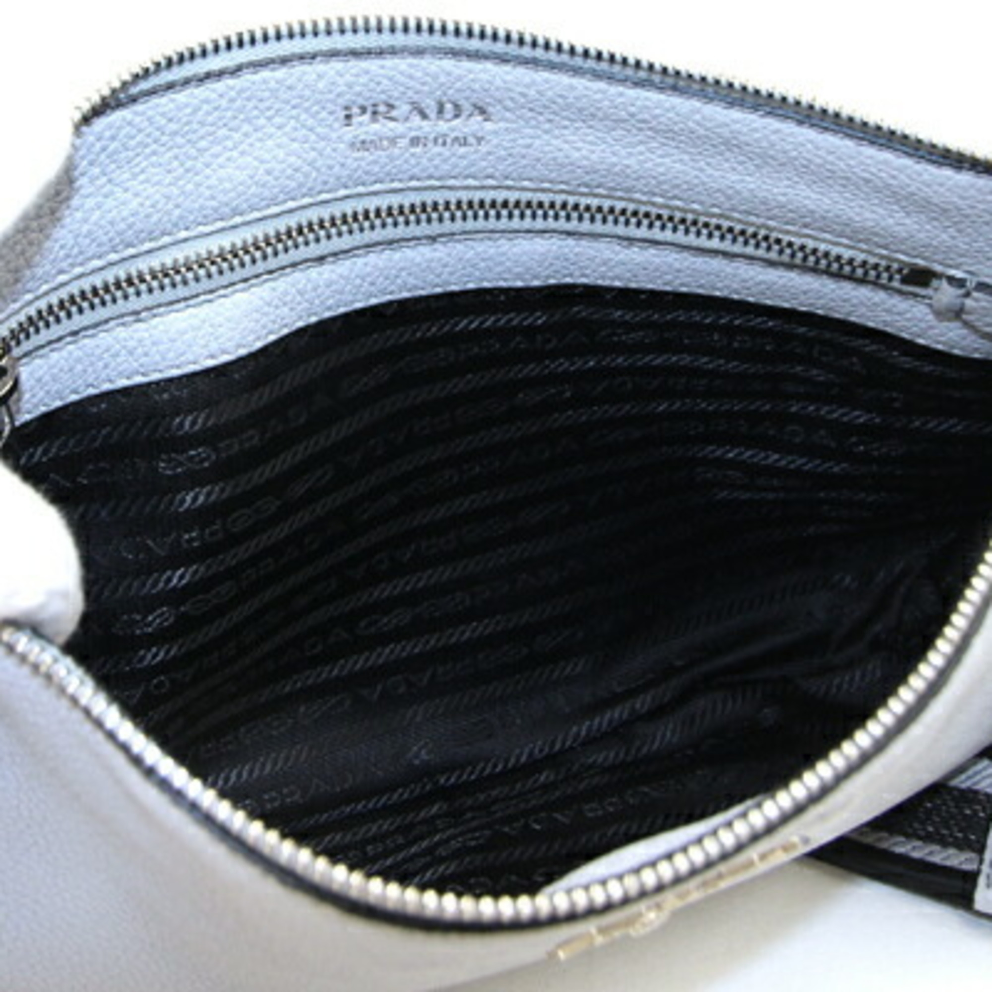 Prada Shoulder Bag 1BH050 Baby Blue FIORDALISO Leather Crossbody for Women PRADA