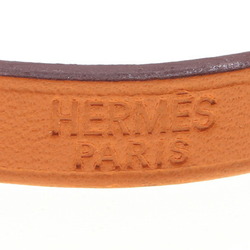 Hermes Bracelet API III Orange Leather □K Stamped 2007 Made L Size Bangle Women's 3 HERMES