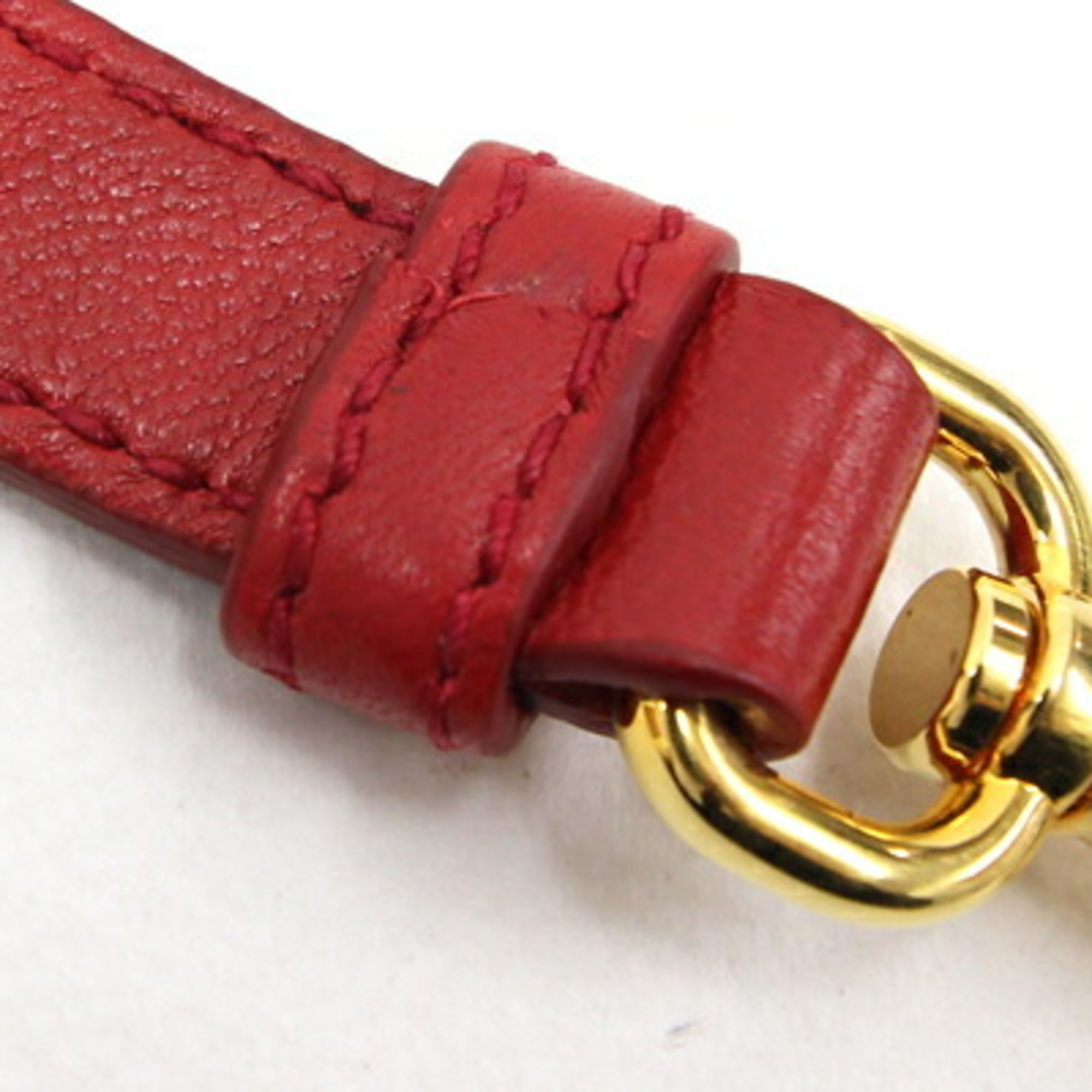 Prada Adjustable Shoulder Strap Red Leather Women's PRADA