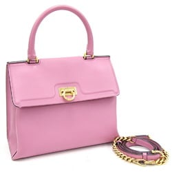 Salvatore Ferragamo Handbag Gancini EE-21 0892 Pink Leather Women's