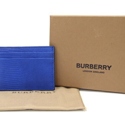 Burberry Card Case Blue Leather Pass Women's Men's BURBERRY