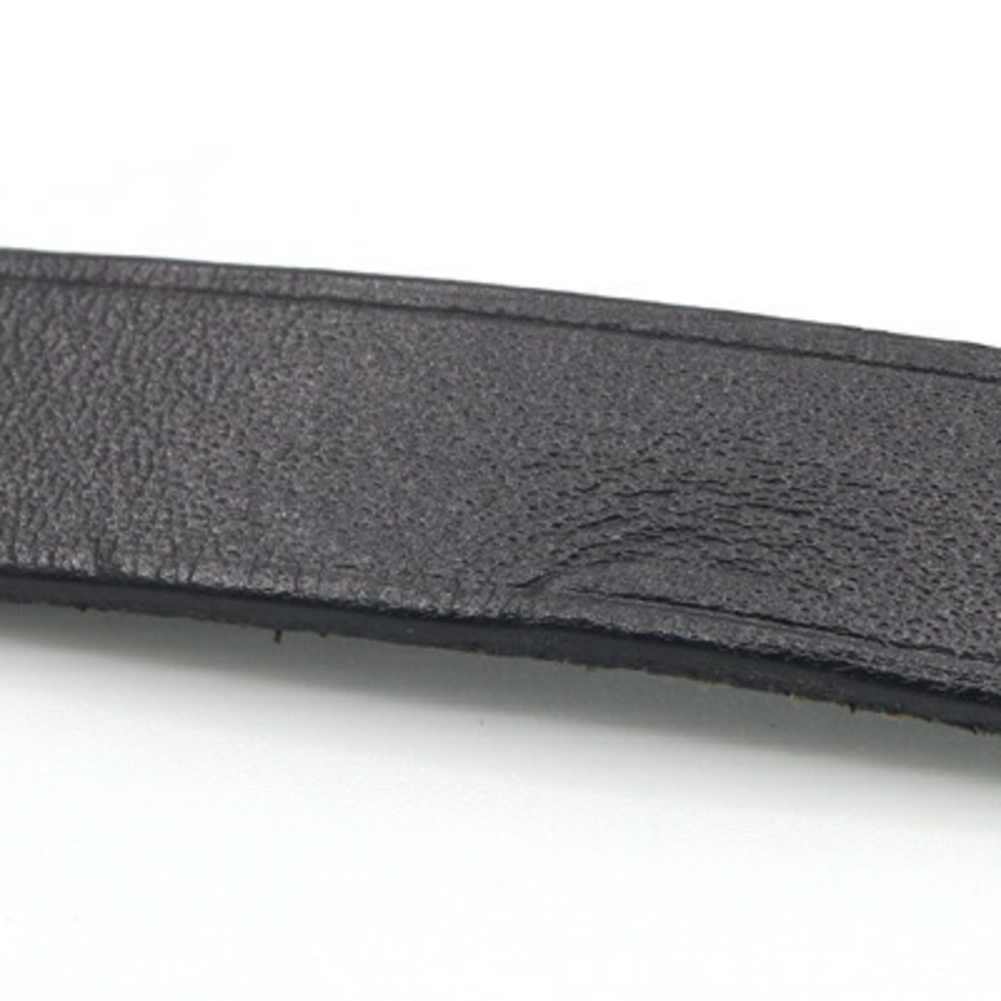 Hermes Bracelet API2 Black Leather □D Engraved 2000 Made M Size Bangle 3 Layer Belt HERMES