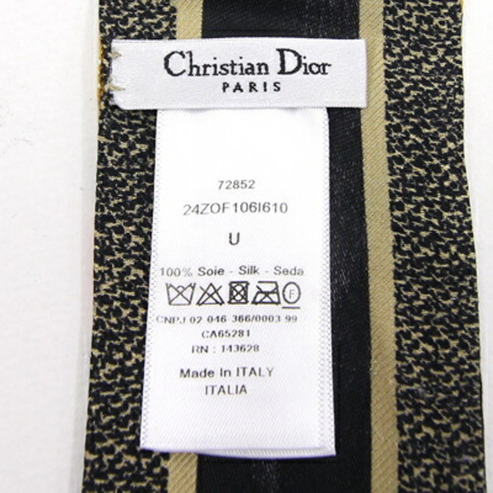 Christian Dior Dior Scarf Muffler Mitza 24ZOF 106I610 Black Beige Multicolor 100% Silk Ribbon Bag Charm Women's Christian