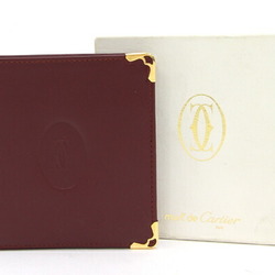 Cartier Bi-fold Wallet Must de Bordeaux Leather Compact Men's