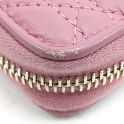 Christian Dior Dior Round Long Wallet Lady Voyageur S0007ONMJ Pink Lambskin Cannage Women's Christian