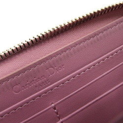 Christian Dior Dior Round Long Wallet Lady Voyageur S0007ONMJ Pink Lambskin Cannage Women's Christian