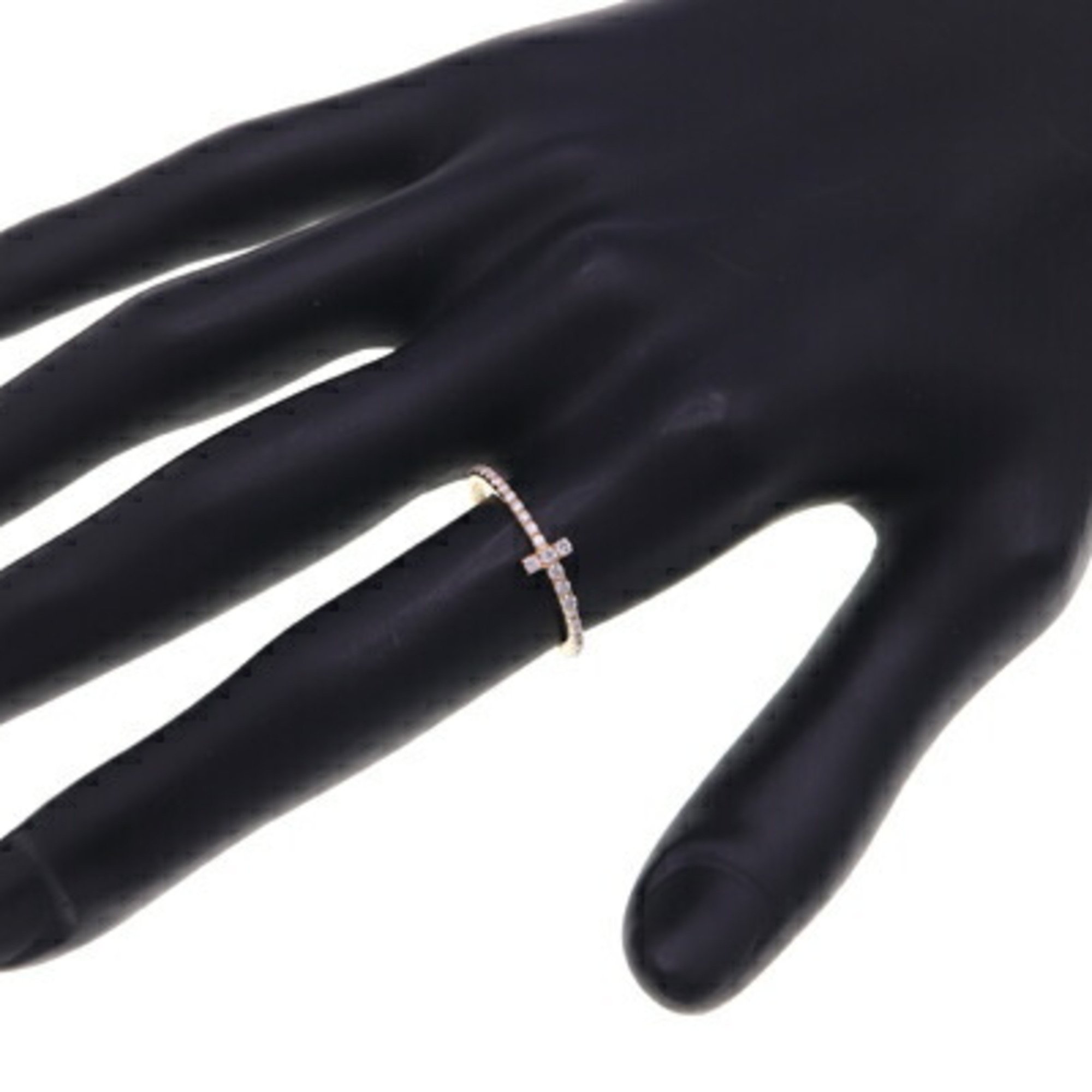 Tiffany Ring T Diamond Wire Band AU750 YG Size 10.5 Full Women's TIFFANY & CO