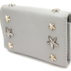 Jimmy Choo 6-ring key case with star studs and Neptune 101953 Grey leather holder ladies JIMMY CHOO