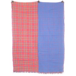 Vivienne Westwood Orb Embroidery Check Reversible Scarf Red Women's