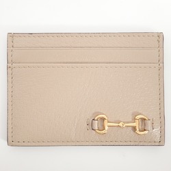 GUCCI 700469 Business card holder with horsebit, beige