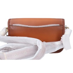 COACH C2235 Gradient Leather Turnlock Shoulder Bag Brown Women's