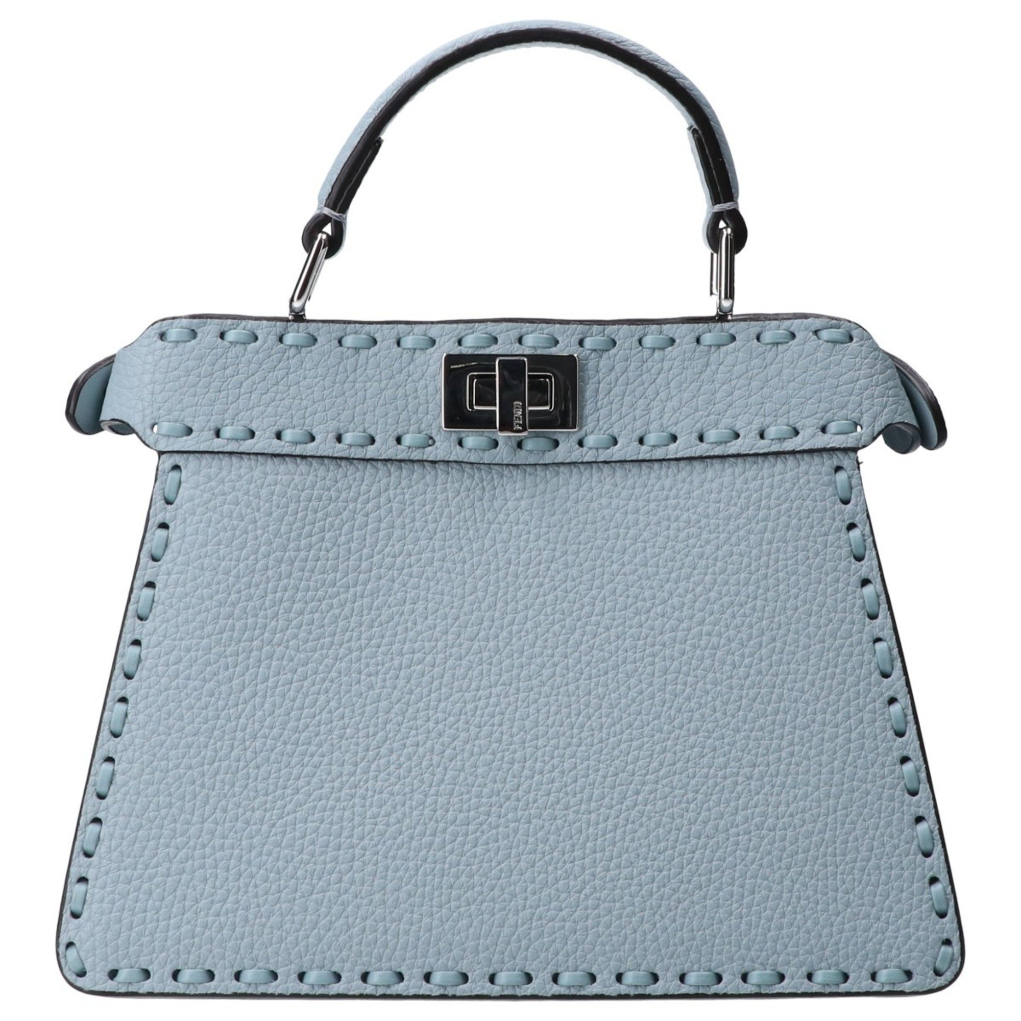 FENDI 8BN335ARBBF1NQ0 Peekaboo ISeeU Petit Selleria Bag 2-Way Shoulder Handbag Light Blue Women's