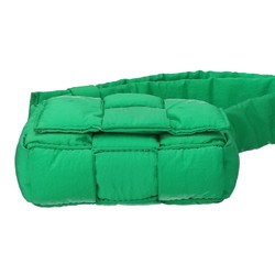 BOTTEGA VENETA Nylon Maxi Intrecciato Cassette Shoulder Bag Green Women's