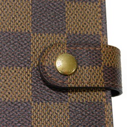 Louis Vuitton LOUIS VUITTON Planner Cover Agenda PM Brown 6-hole Checkered Pattern Card Case Damier Ebene R20700 Men's Women's