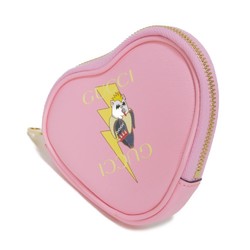 GUCCI Pouch Bananya Heart Shape Coin Case Banana Lightning Bolt Key Ring Light Pink 701062 U22AG 5964 Women's