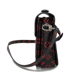 Louis Vuitton LOUIS VUITTON Handbag Pochette Metis MM Shoulder Bag Black Red Monogram Anfleur Rouge M41462 Women's