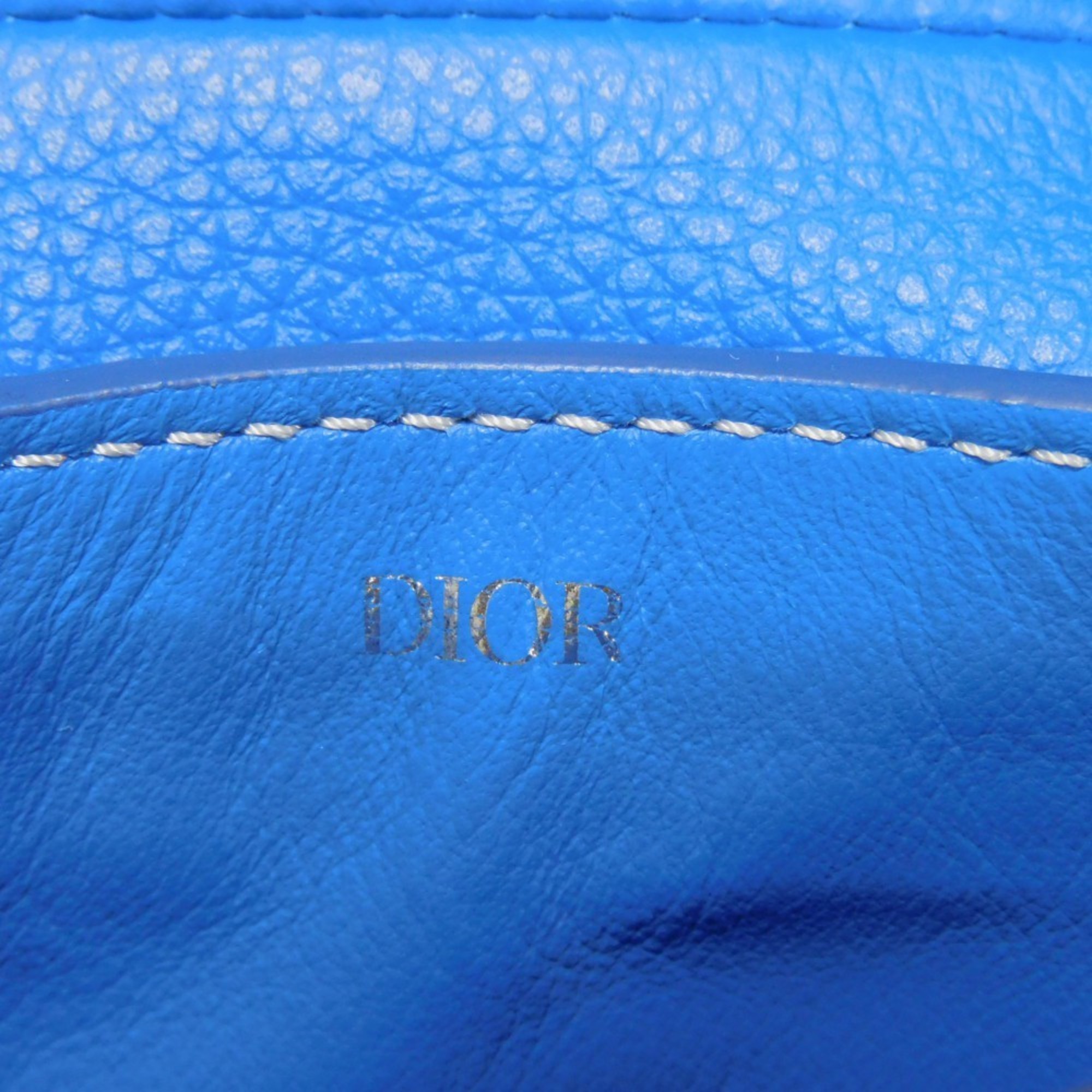 Christian Dior Dior Coin Case Saddle Pouch CD Key Ring Holder Wallet Embossed Blue Gradient 2ADKH127YMJ Men's Women's