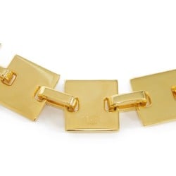 CELINE Necklace Square Engraved Nickel Free Hidden Clasp Link Closure Current Brass Gold 460GQ6BRA.35OR Women's
