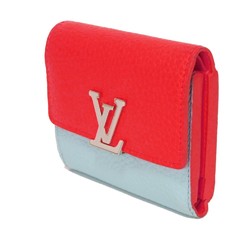 Louis Vuitton LOUIS VUITTON Tri-fold Wallet Portefeuille Capucines XS LV Signature Taurillon Bicolor Compact M80326 Women's Billfold