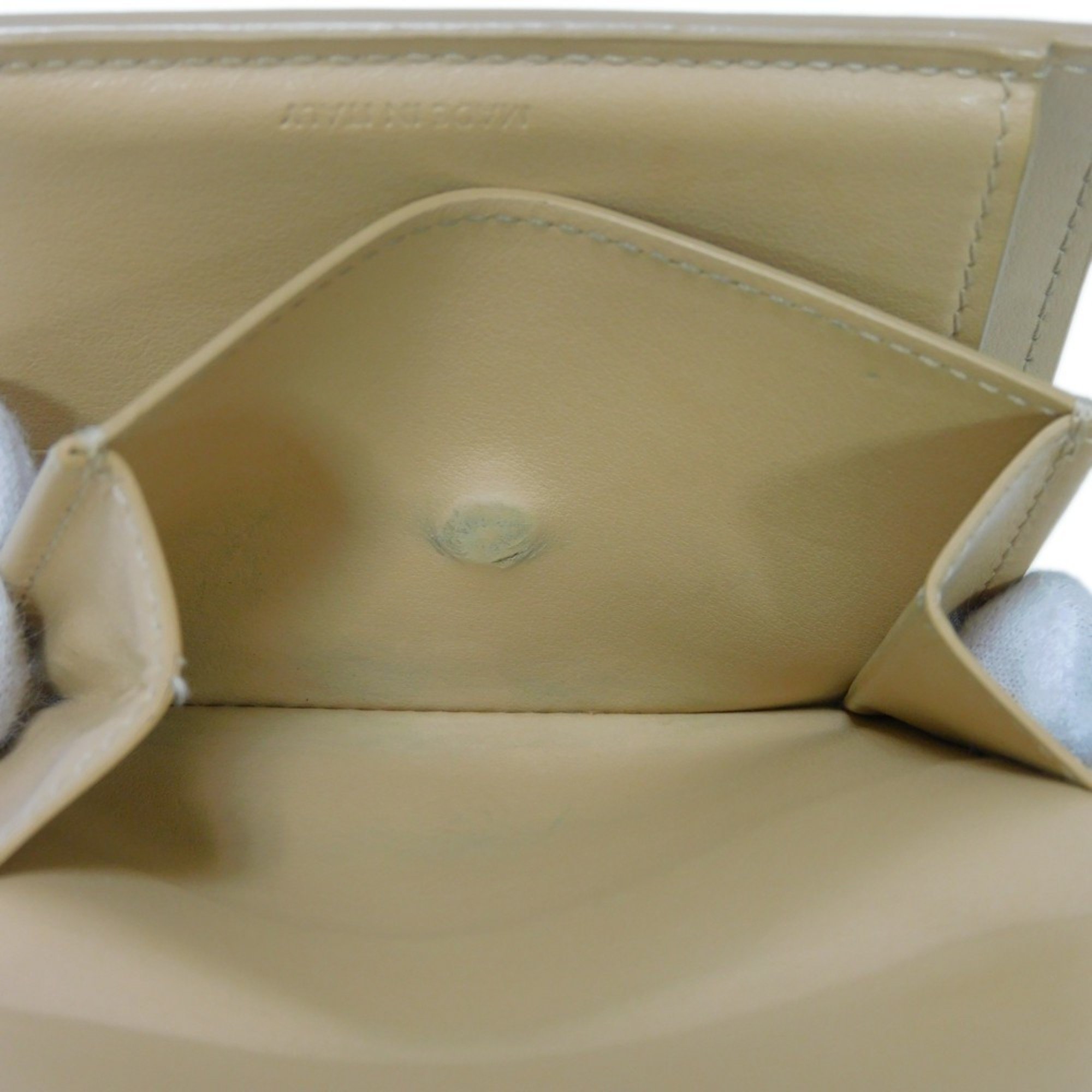 CELINE Small Trifold Wallet Foil Stamped W Compact Beige 10B57 Men's Women's Billfold