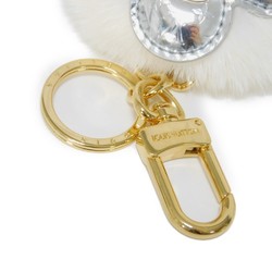 Louis Vuitton LOUIS VUITTON Keychain Porte Cle Snow Vivienne LV Flower Patent Fur Keyring Monogram M00554 Men's Women's