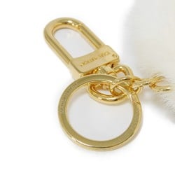Louis Vuitton LOUIS VUITTON Keychain Porte Cle Snow Vivienne LV Flower Patent Fur Keyring Monogram M00554 Men's Women's
