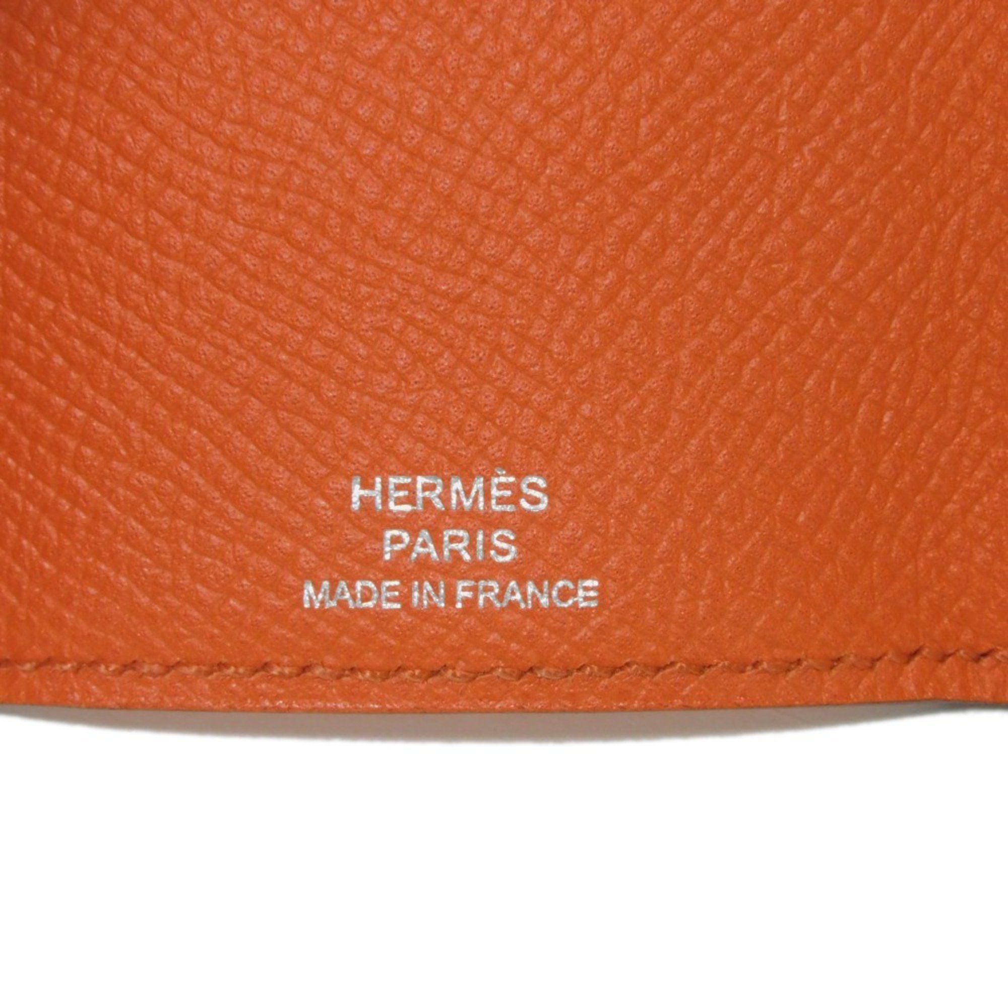 Hermes HERMES Key Case Bearn Portocle 4 H Mark Belt Strap S Metal Fitting 4-Row Veau Epsom Leather Mango □P Engraved Men's Women's