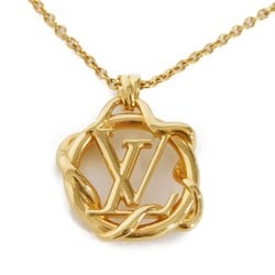 LOUIS VUITTON Necklace Collier Garden Louise PM LV Signature GP Brass Circle Plated Gold M69035 Women's
