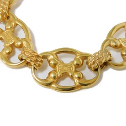 CELINE Bracelet Old Wide Macadam Triomphe Arc de GP Chain Blason Plated Women's