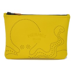 Hermes Neoban Pulp Fiction PM Clutch Bag Embossed Octopus Perforation Pouch Banana Men's Women's