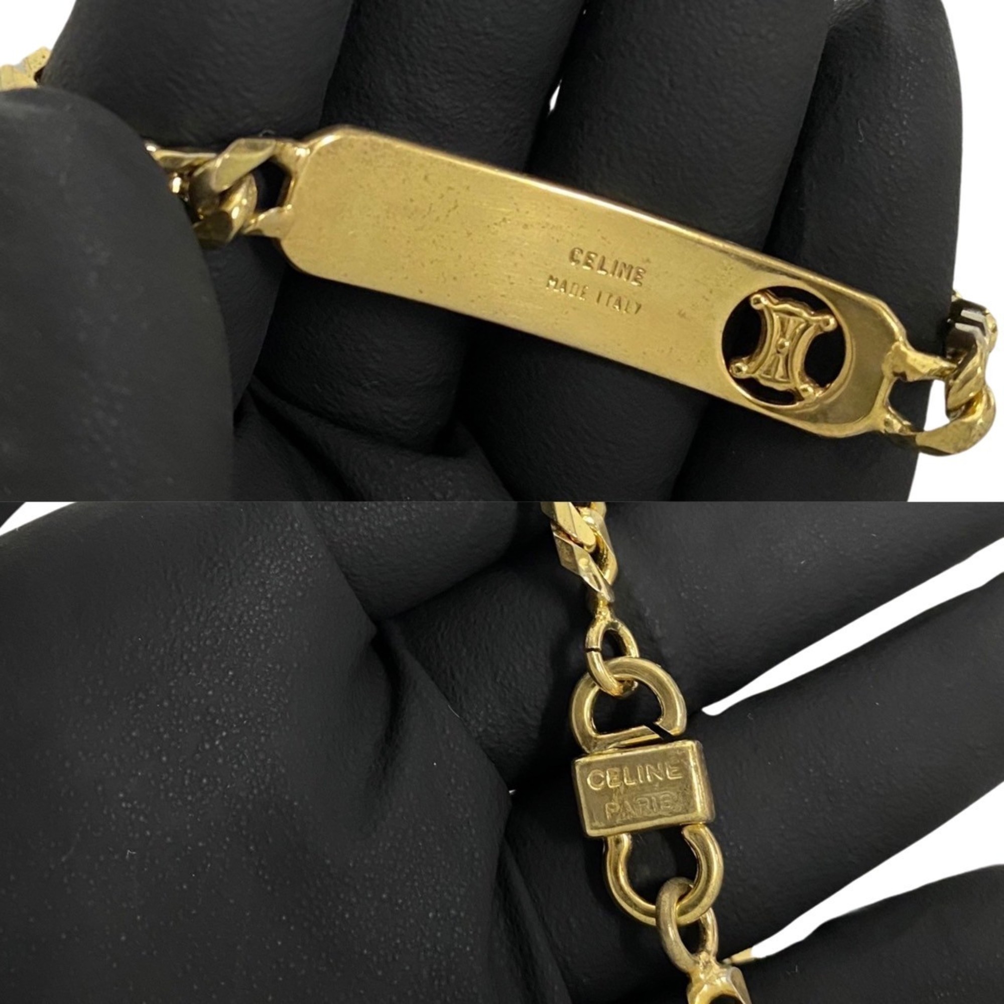 CELINE Triomphe motif chain bracelet gold 30348
