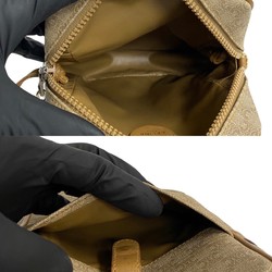 CELINE Macadam Blason Leather Shoulder Bag Pochette Brown Beige 70078