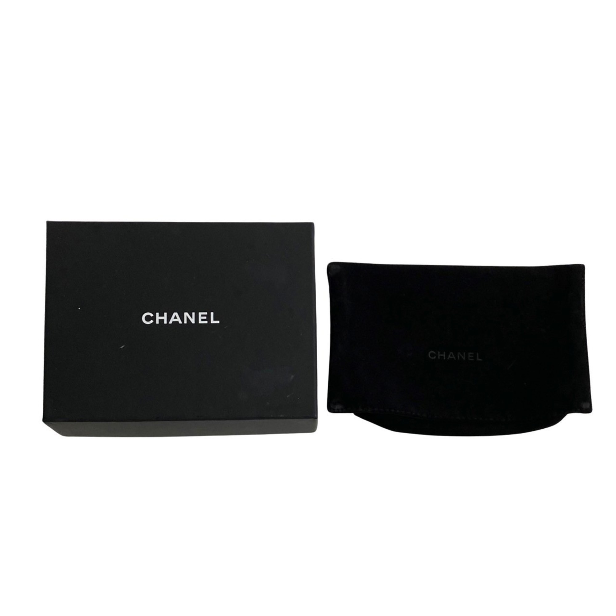 CHANEL Chanel Matelasse Coco Mark Matte Caviar Skin Leather Tri-fold Wallet Light Blue 30271