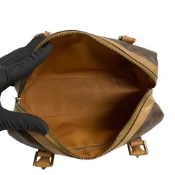 CELINE Macadam Blason Triomphe Leather 2way Handbag Boston Shoulder Bag 62953