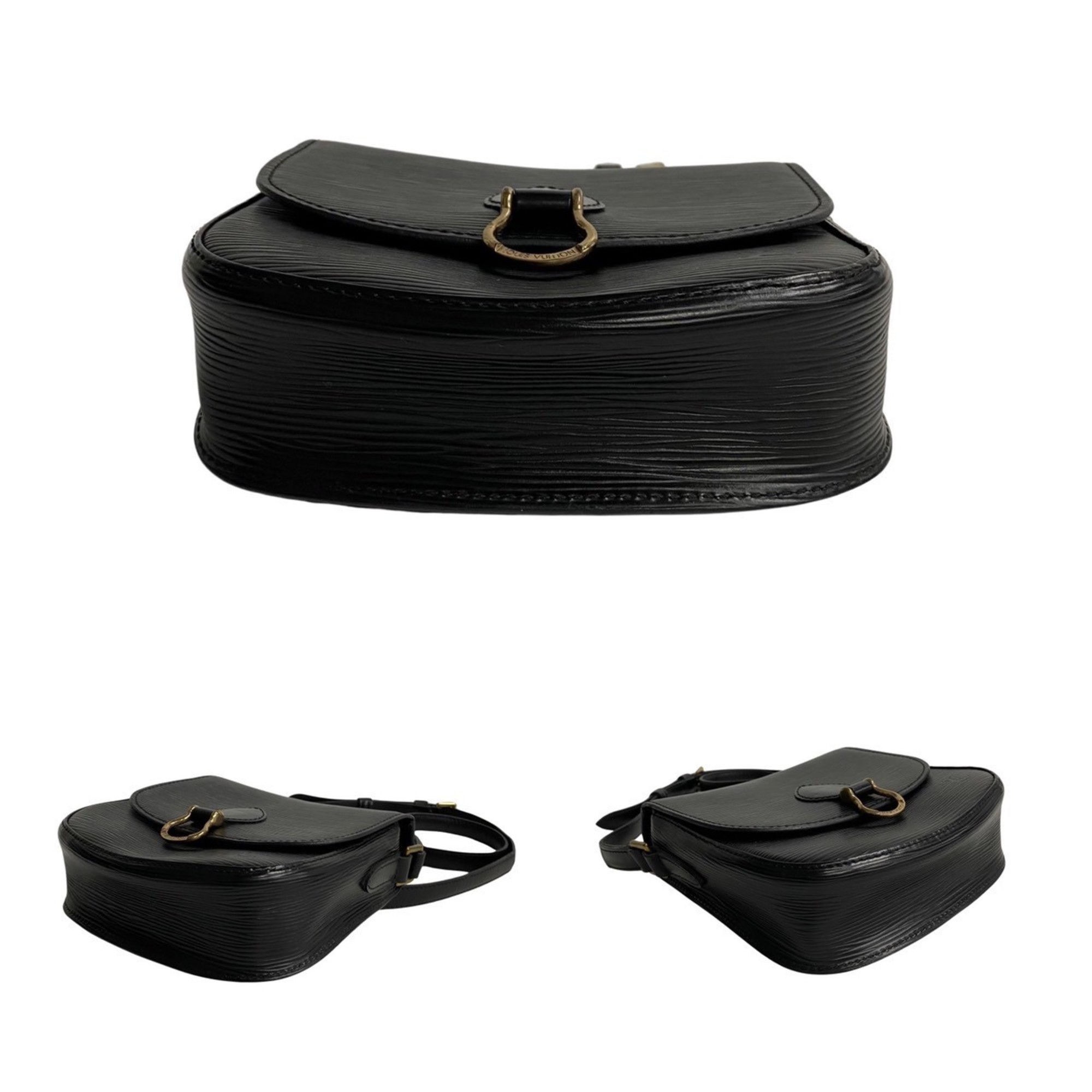 LOUIS VUITTON Saint-Clou Epi Leather Shoulder Bag Pochette Sacoche Noir 800600