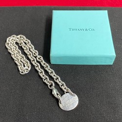 TIFFANY&Co. Tiffany Return to Oval Tag Choker Silver 925 Chain Necklace 08516