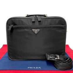 PRADA Prada Triangle metal fittings Nylon Leather 2way bag Handbag Shoulder Storage possible Black 04704