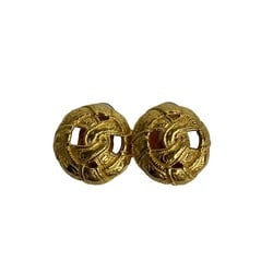 CHANEL Coco Mark Motif Earrings for Women, Gold, 27225