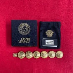 VERSACE Medusa coin motif bracelet bangle gold p0025