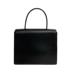 CELINE Circle Star Hardware Calf Leather Handbag Tote Bag Black 30994