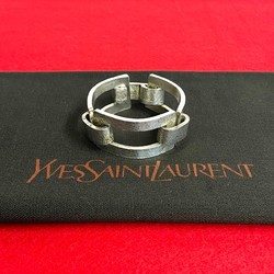 YVES SAINT LAURENT YSL engraved bracelet bangle for women, silver 95327