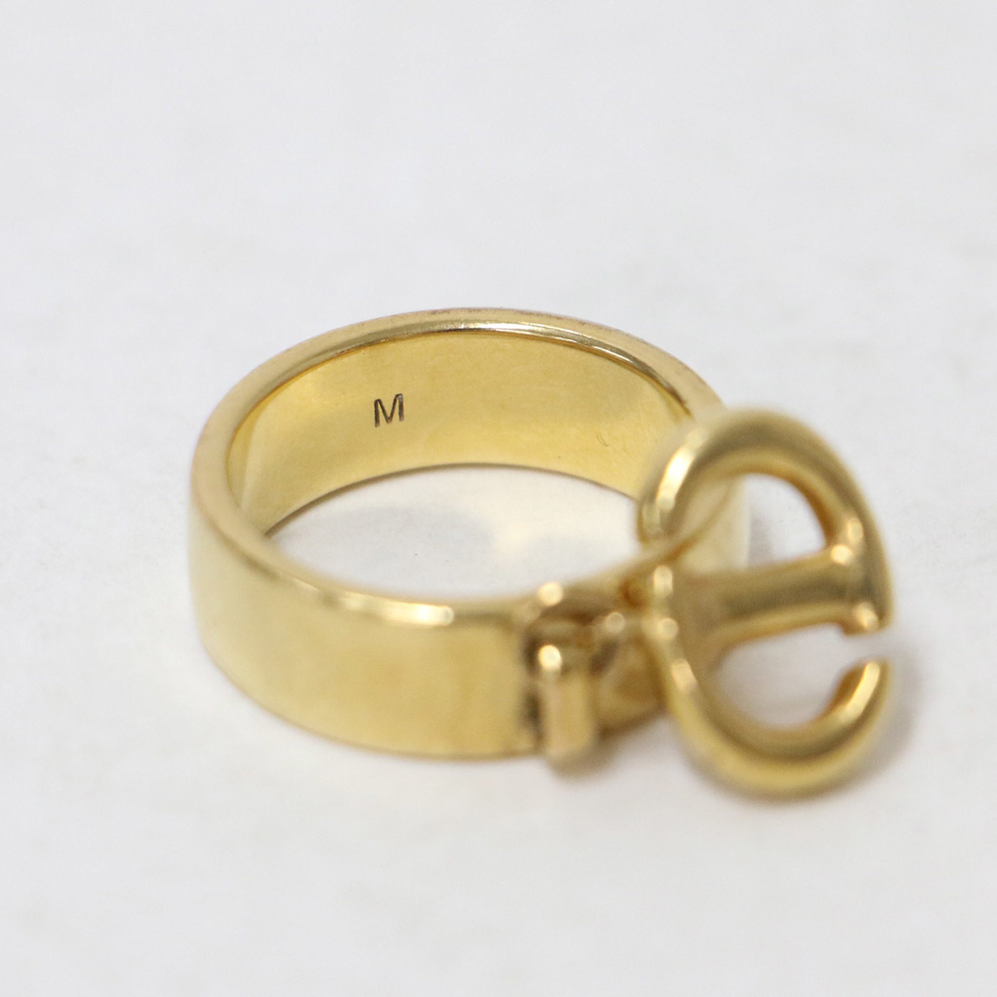 Christian Dior Ring Size: M (11-12) Charm CD NAVY Gold Luxury