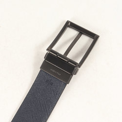 PRADA Prada Belt Size: 95 (38) Square Buckle Saffiano Leather / Black