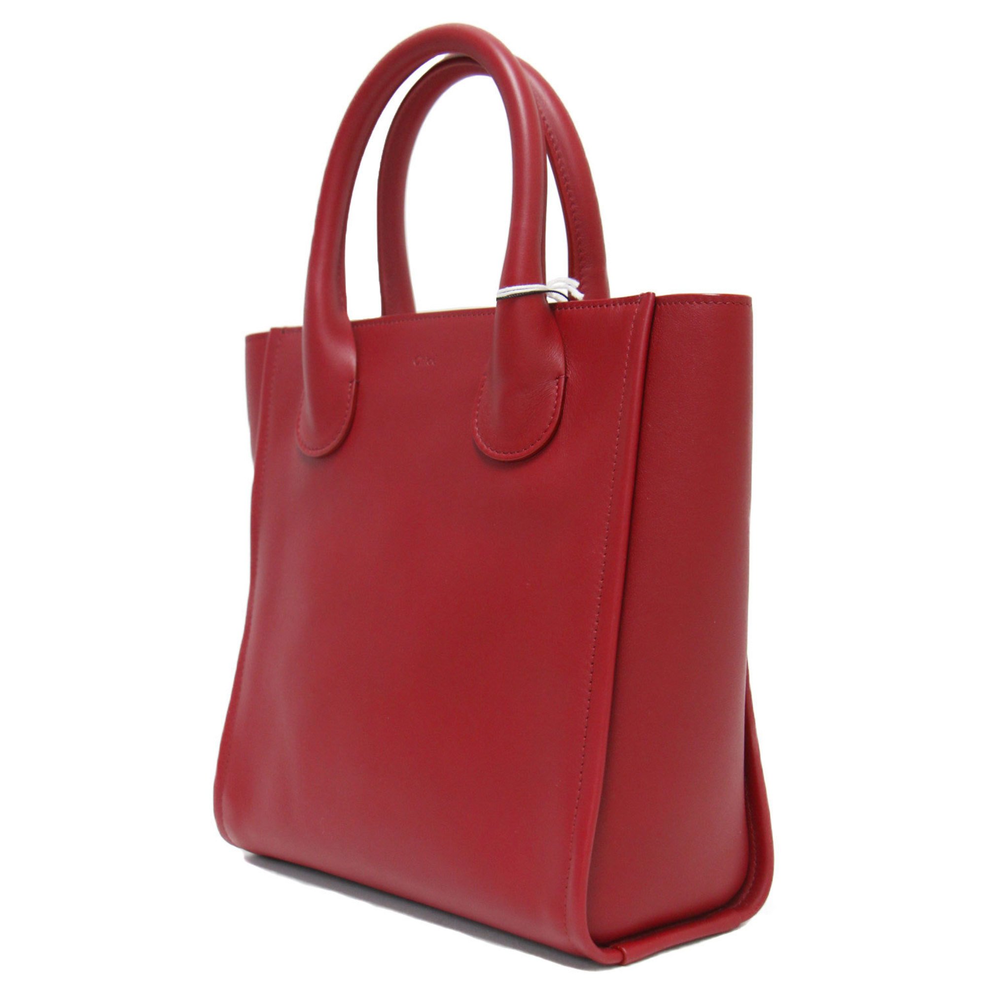 Chloé Chloe Bag Tote Hand Shoulder JOYCE SMALL TOTE Leather Cowhide Red Luxury